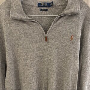 Polo Ralph Lauren Gray Quarter-Zip Pullover size XL.